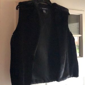 Black faux fur vest!